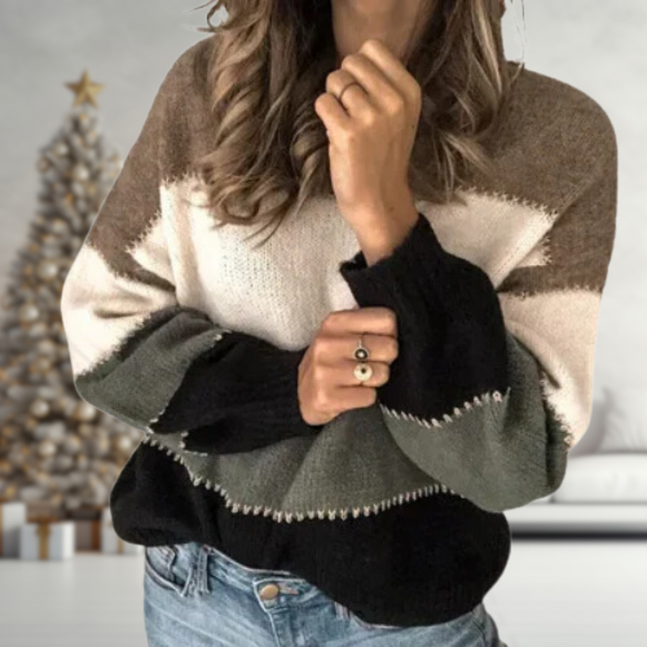 MAYA™ - Colourblock Knit Sweater