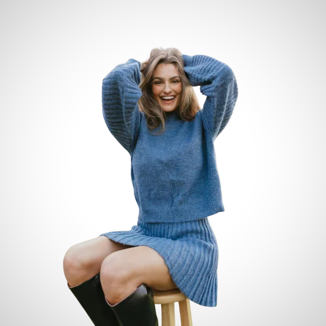 LOUISA™ - Elegant Ribbed Knit Two-Piece Autumn Outfit