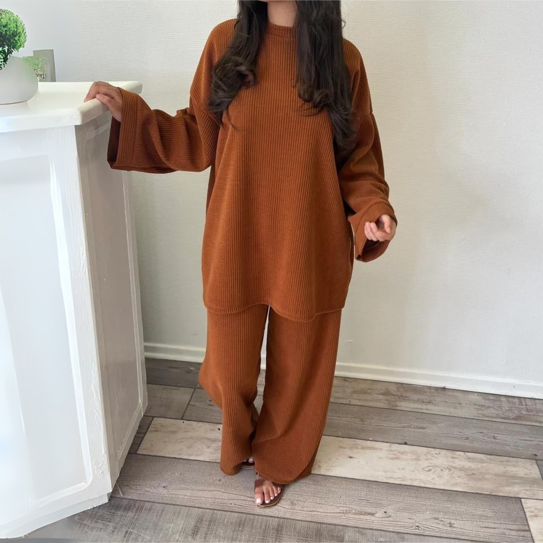 UNI™ - Casual Loose Top and Wide Leg Trousers Set