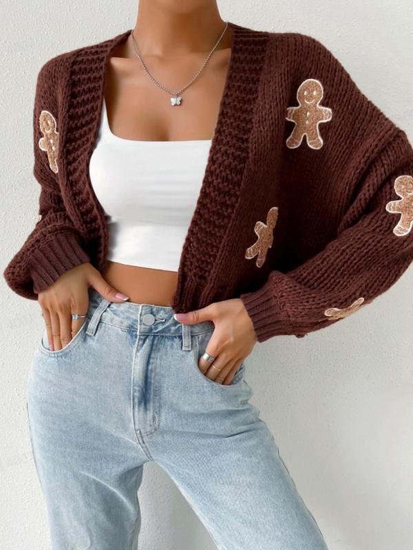 HEIDI™ - Open Front Knit Cardigan with Cartoon Print for Cosy Outfits