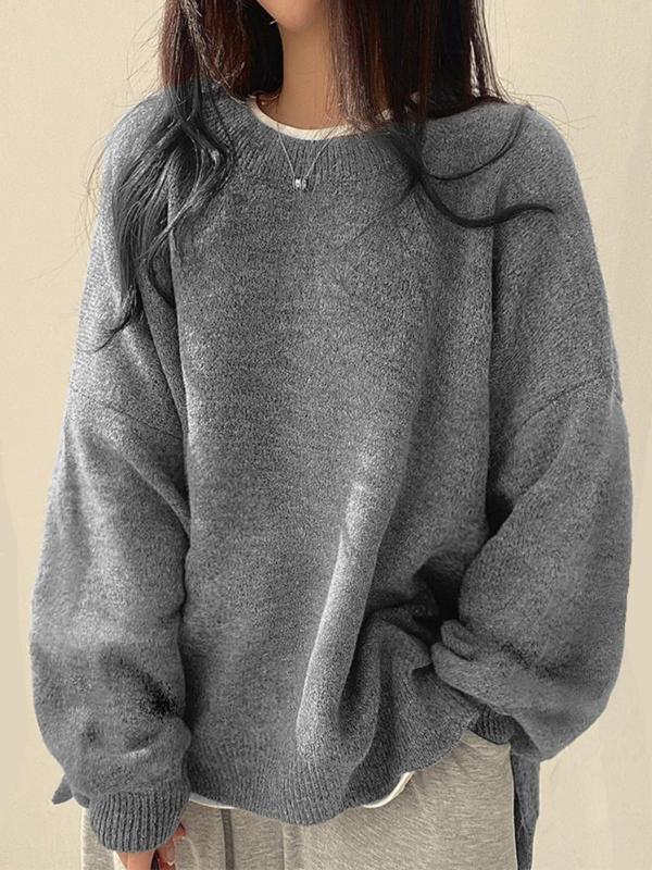 VIOLETTA™ - Cozy Long Sleeve Round Neck Knit Sweater