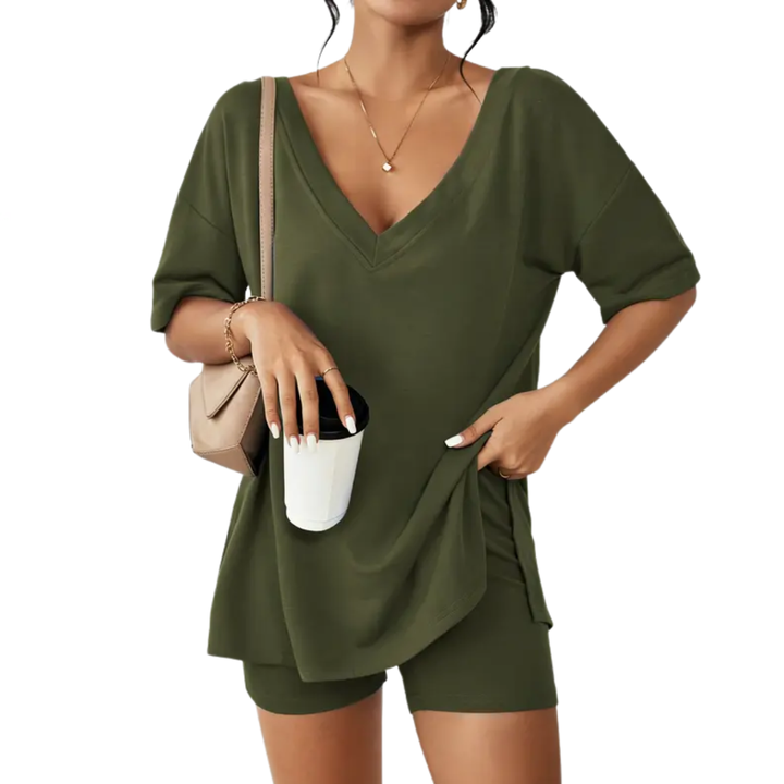 NYLA™ – Soft Lounge V-Neck Pyjama Set
