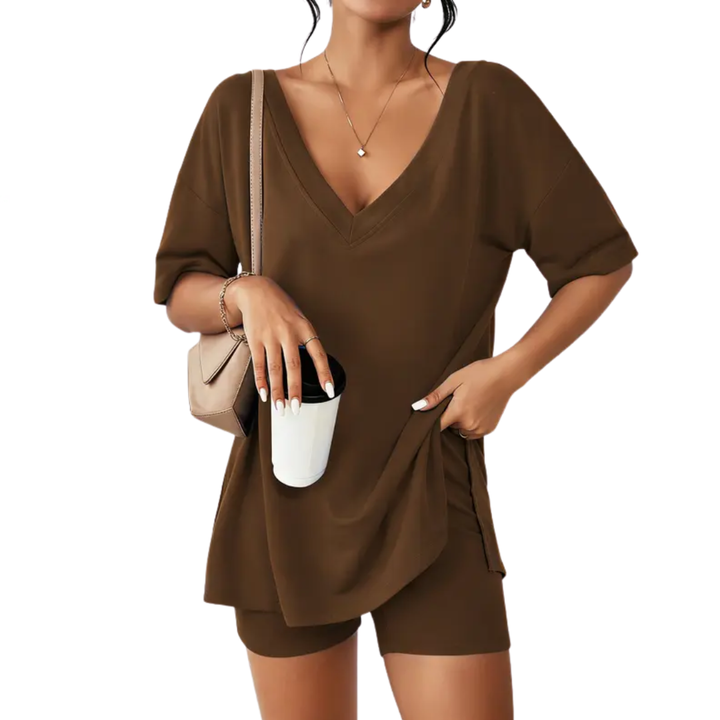 NYLA™ – Soft Lounge V-Neck Pyjama Set