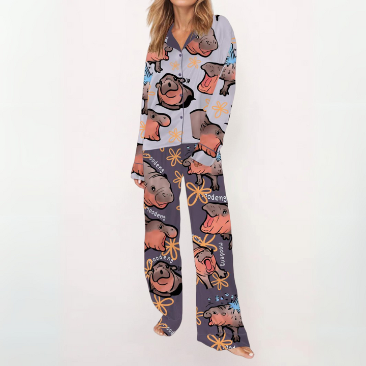 SYLIA™ - Casual Printed Button Down Top and Comfy Pyjamas