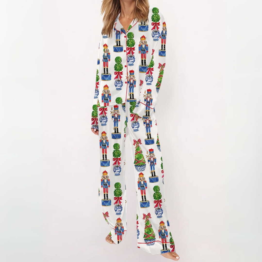 SYLIA™ - Casual Printed Button Down Top and Comfy Pyjamas