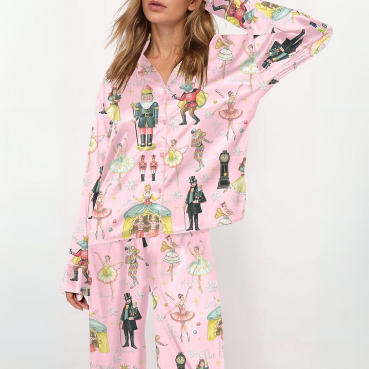 SYLIA™ - Casual Printed Button Down Top and Comfy Pyjamas