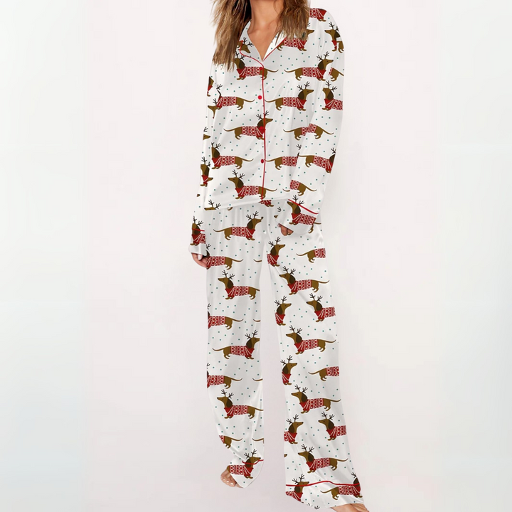 SYLIA™ - Casual Printed Button Down Top and Comfy Pyjamas