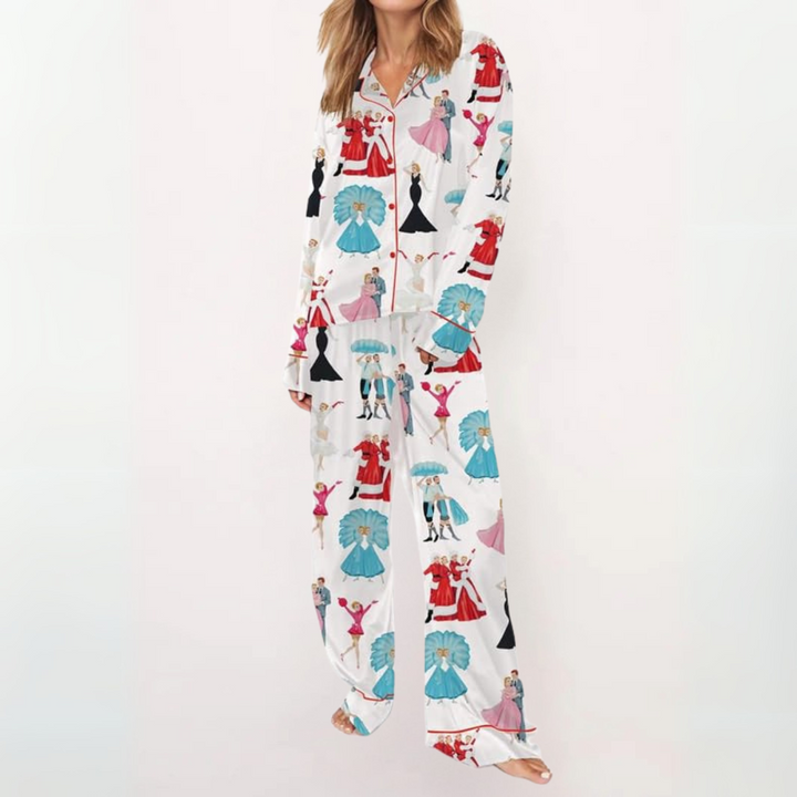 SYLIA™ - Casual Printed Button Down Top and Comfy Pyjamas