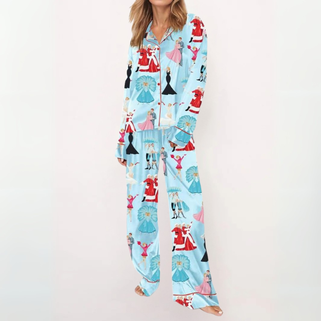 SYLIA™ - Casual Printed Button Down Top and Comfy Pyjamas