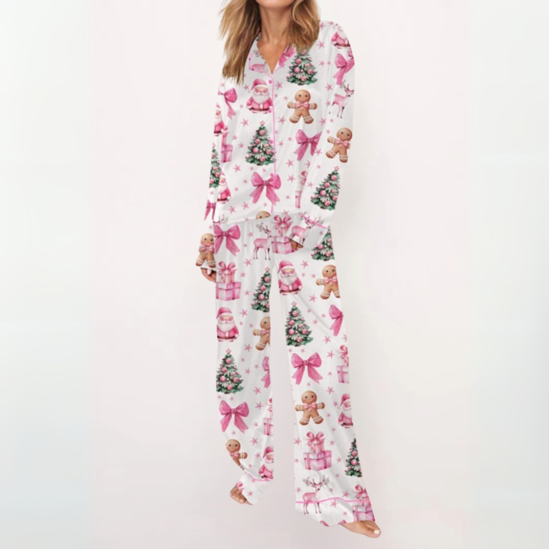 SYLIA™ - Casual Printed Button Down Top and Comfy Pyjamas