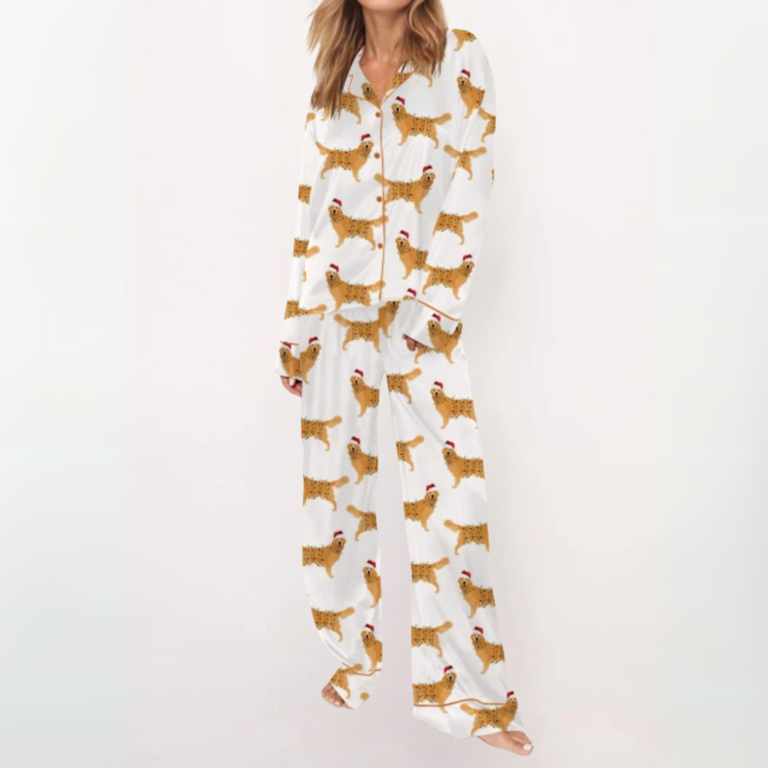 SYLIA™ - Casual Printed Button Down Top and Comfy Pyjamas