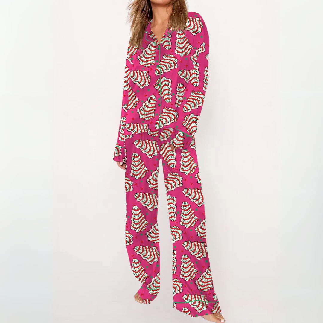 SYLIA™ - Casual Printed Button Down Top and Comfy Pyjamas