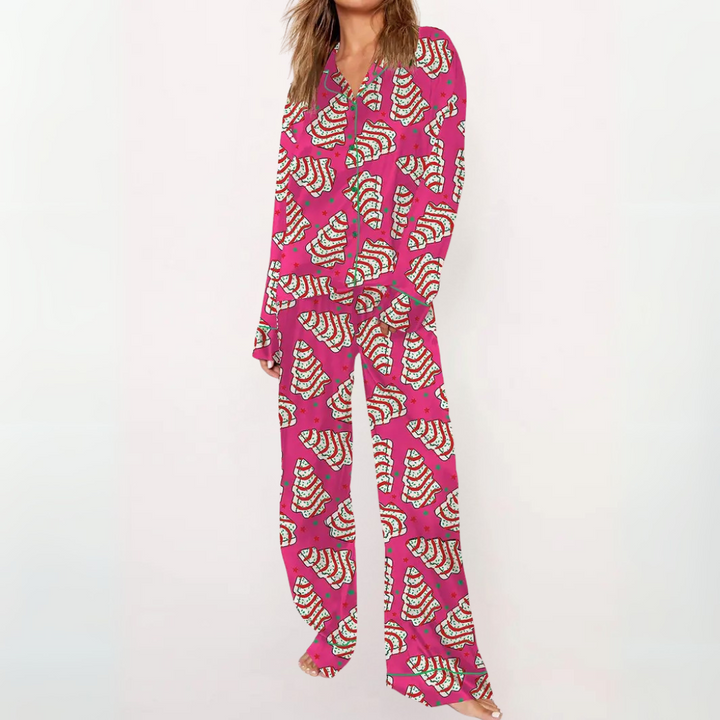 SYLIA™ - Casual Printed Button Down Top and Comfy Pyjamas