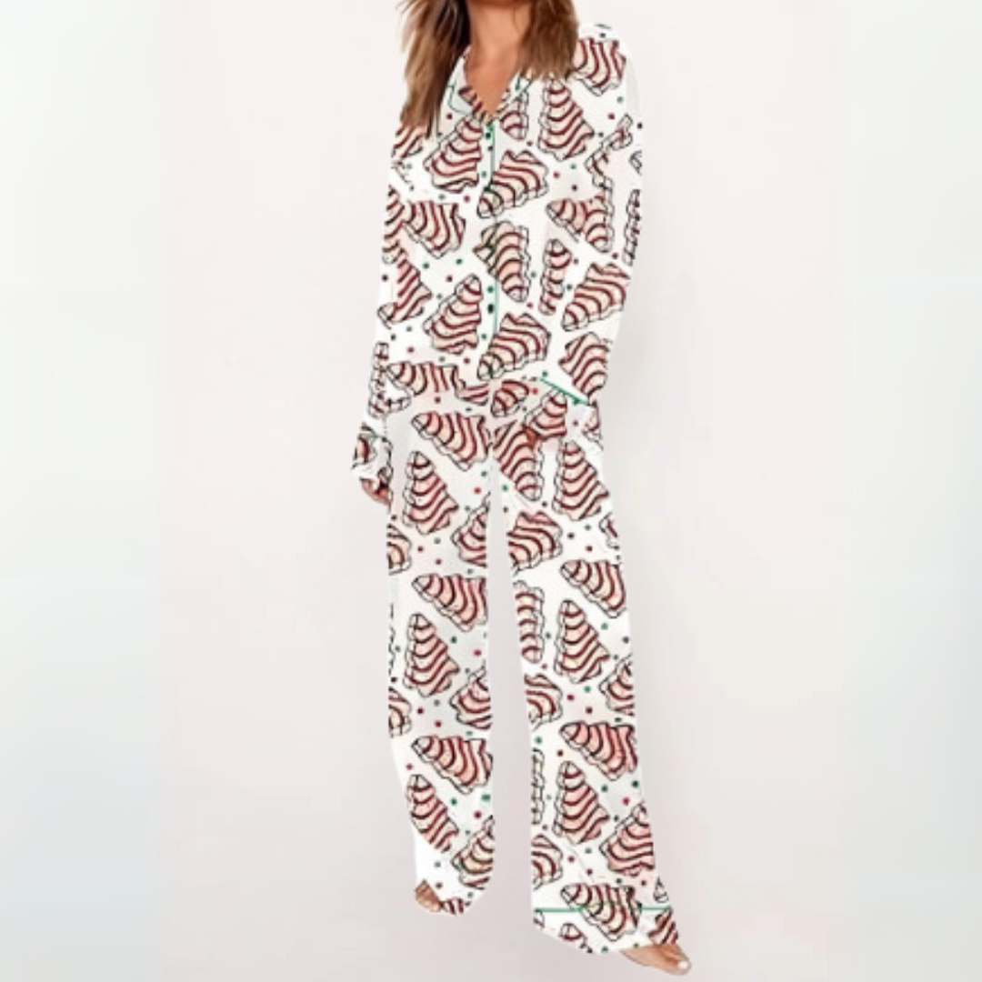 SYLIA™ - Casual Printed Button Down Top and Comfy Pyjamas