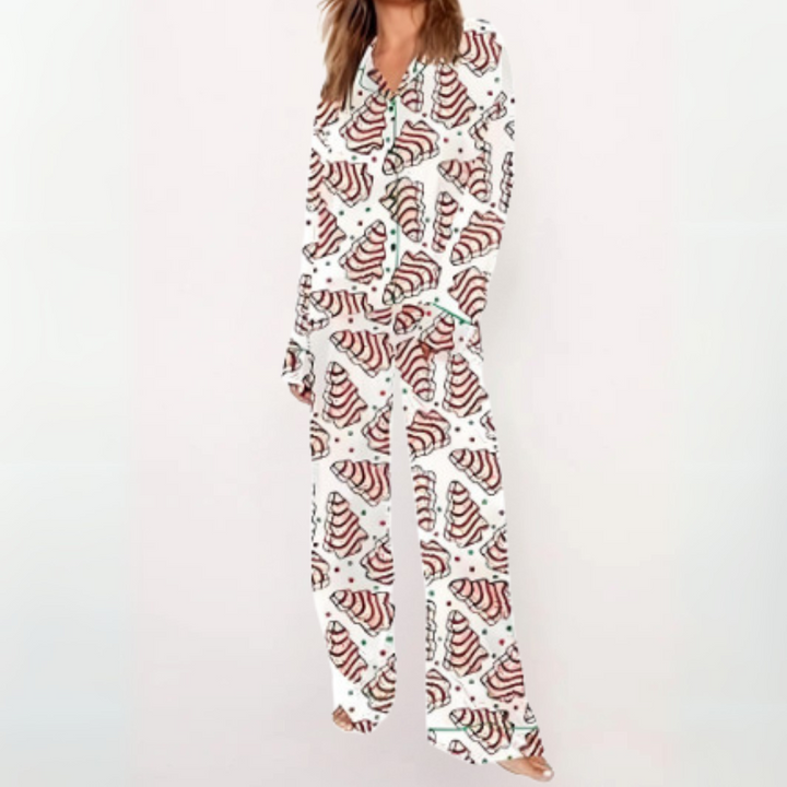 SYLIA™ - Casual Printed Button Down Top and Comfy Pyjamas
