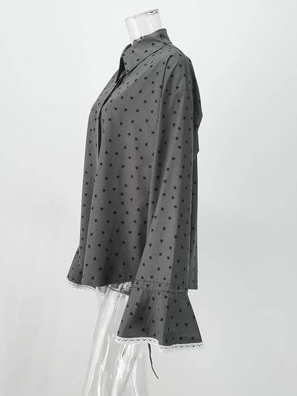 vintage polka dot lace blouse