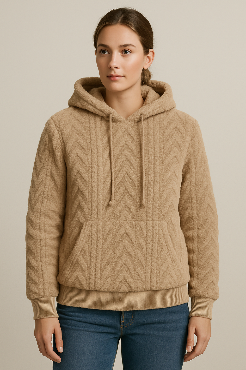 Camille Duret | Geometric Velvet Hoodie – Cozy Luxury