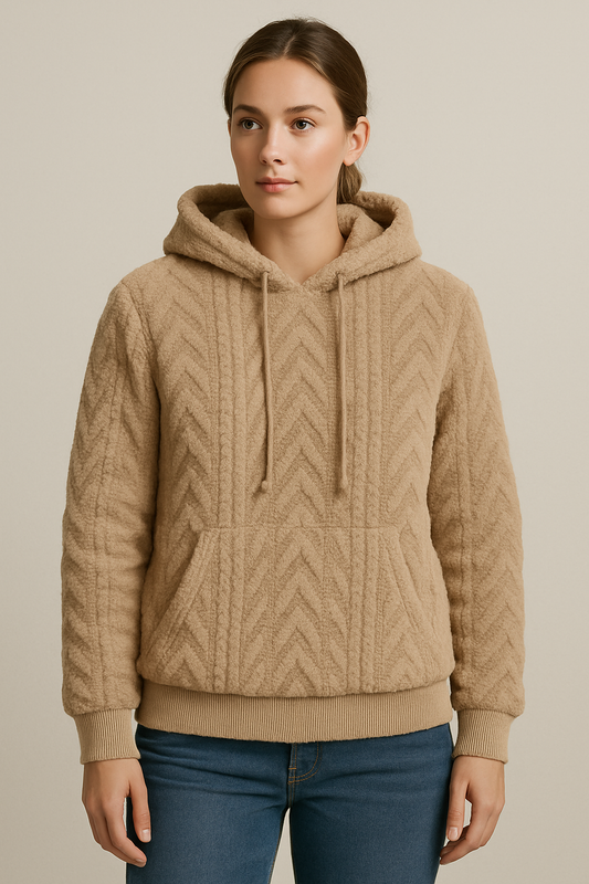 Camille Duret | Geometric Velvet Hoodie – Cozy Luxury