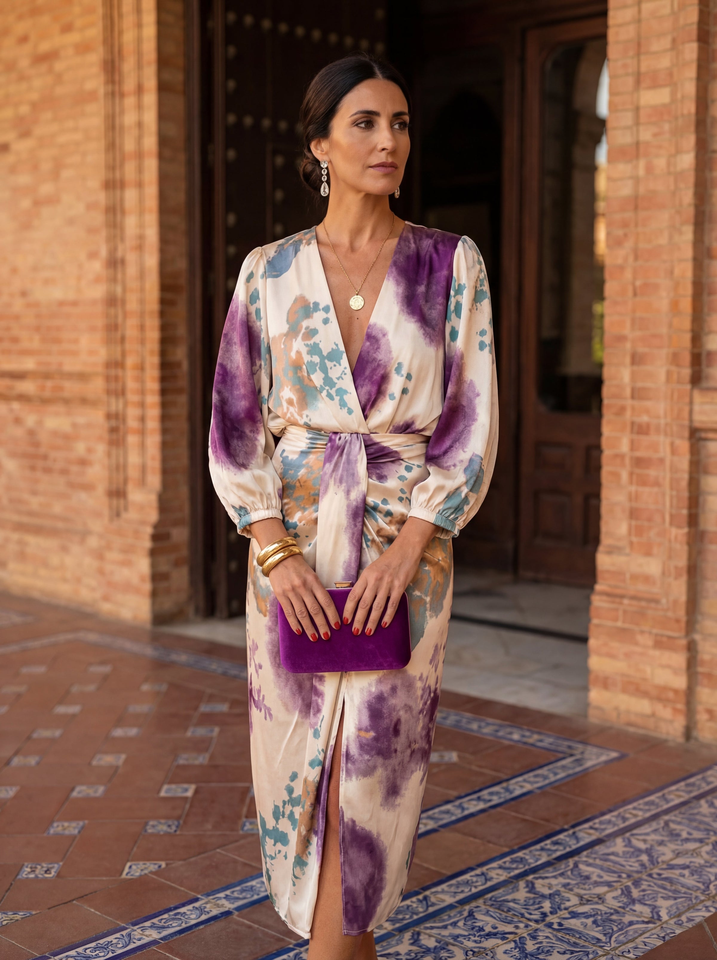 Valeria | Satin V-Neck Dress