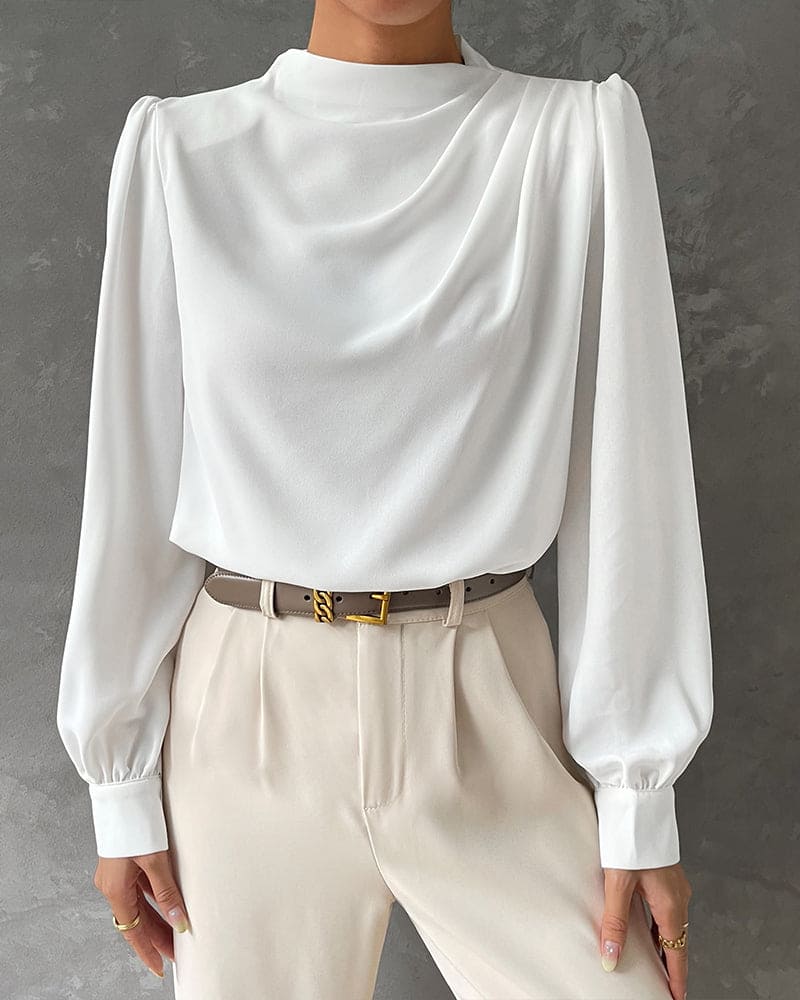 Amélie Bordeaux | Elegant Women's Blouse with Frayed Collar