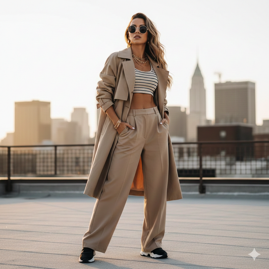 Collared Neck Double Breasted Coat