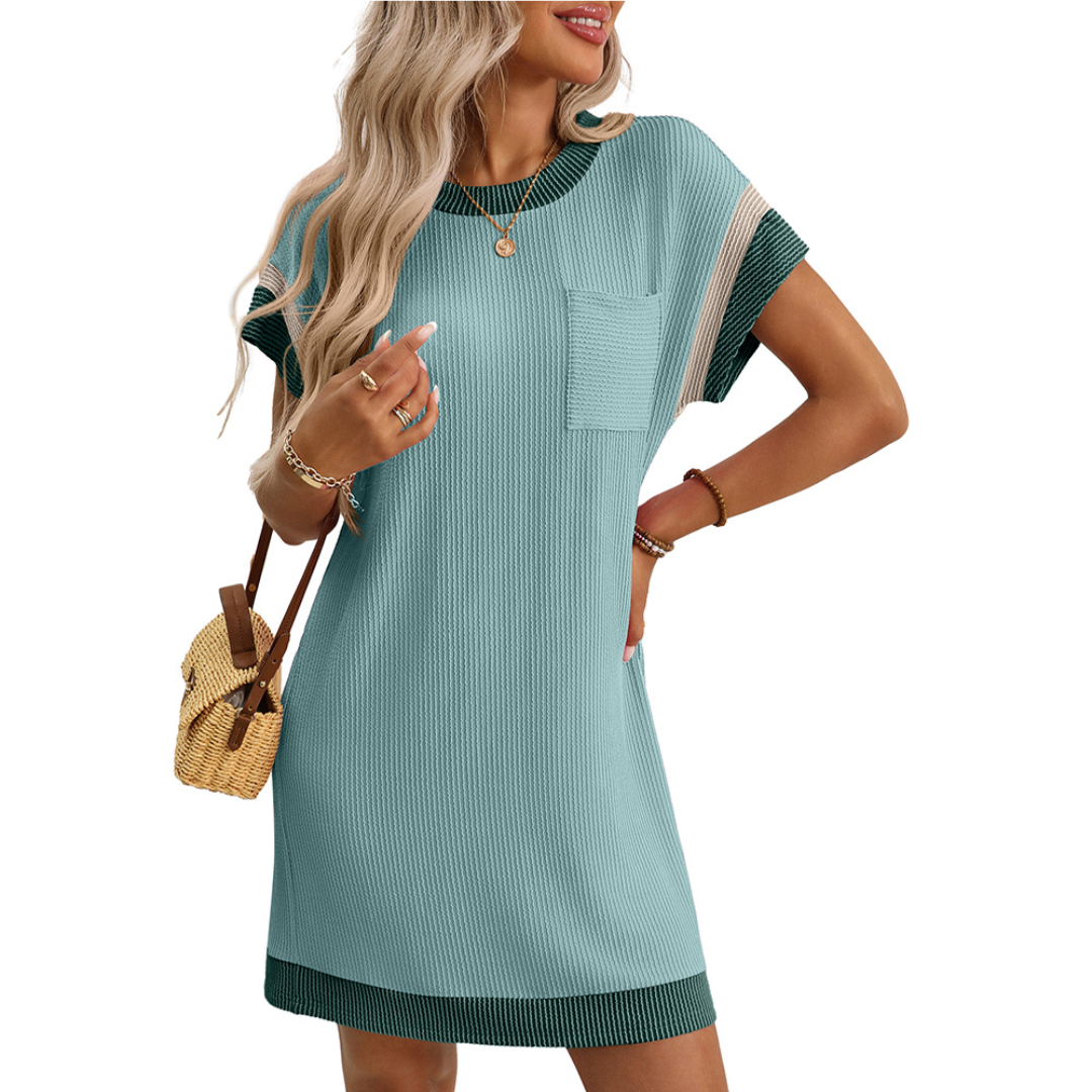 LOTTIE™ – Colour Block Ribbed Mini Dress