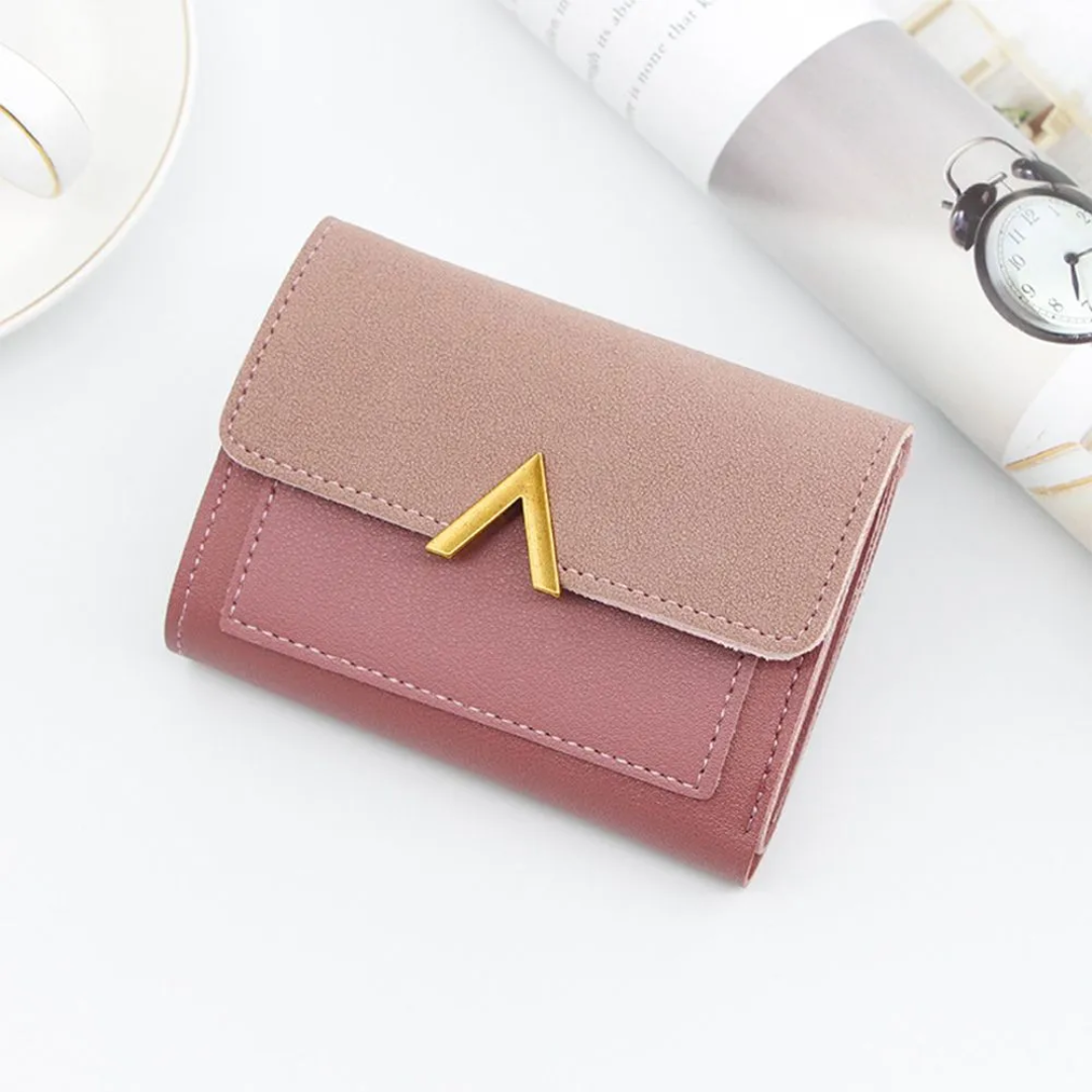 Amélie Laurent | Luxury Velvet-Suede Mini Wallet with Gold Fastener