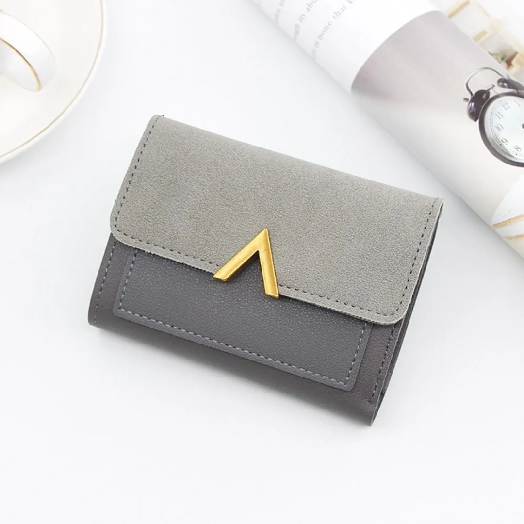 Amélie Laurent | Luxury Velvet-Suede Mini Wallet with Gold Fastener