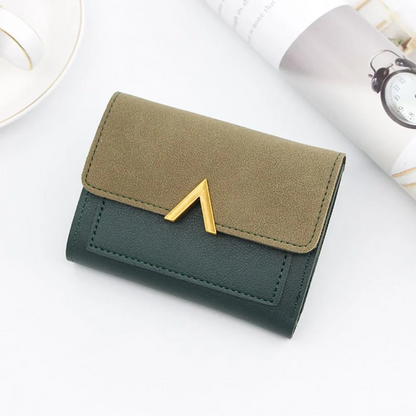 Amélie Laurent | Luxury Velvet-Suede Mini Wallet with Gold Fastener