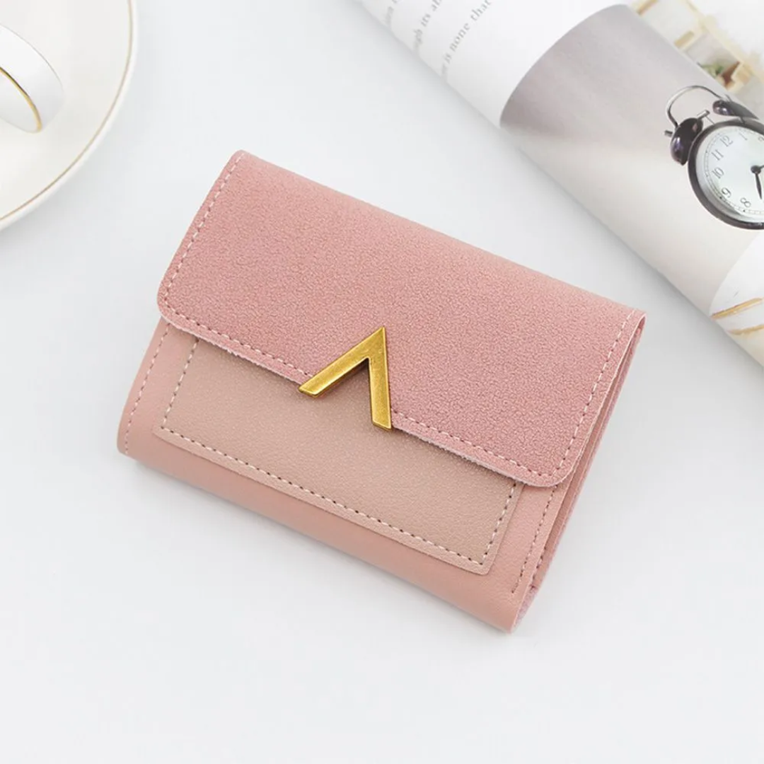 Amélie Laurent | Luxury Velvet-Suede Mini Wallet with Gold Fastener
