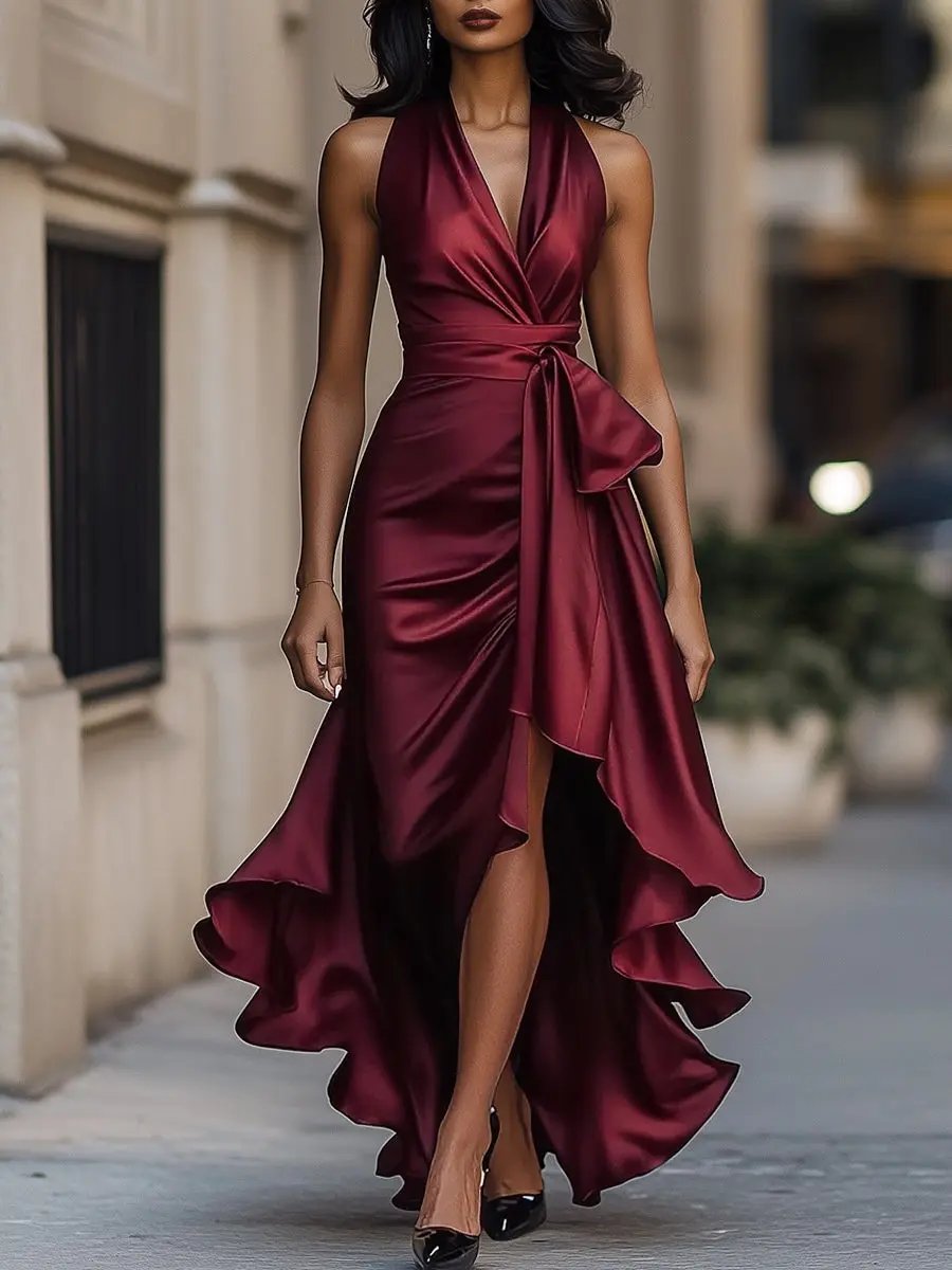 Daphne™ | Elegant evening dress with a flowy asymmetrical cut