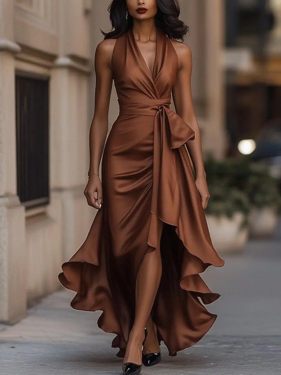 Daphne™ | Elegant evening dress with a flowy asymmetrical cut