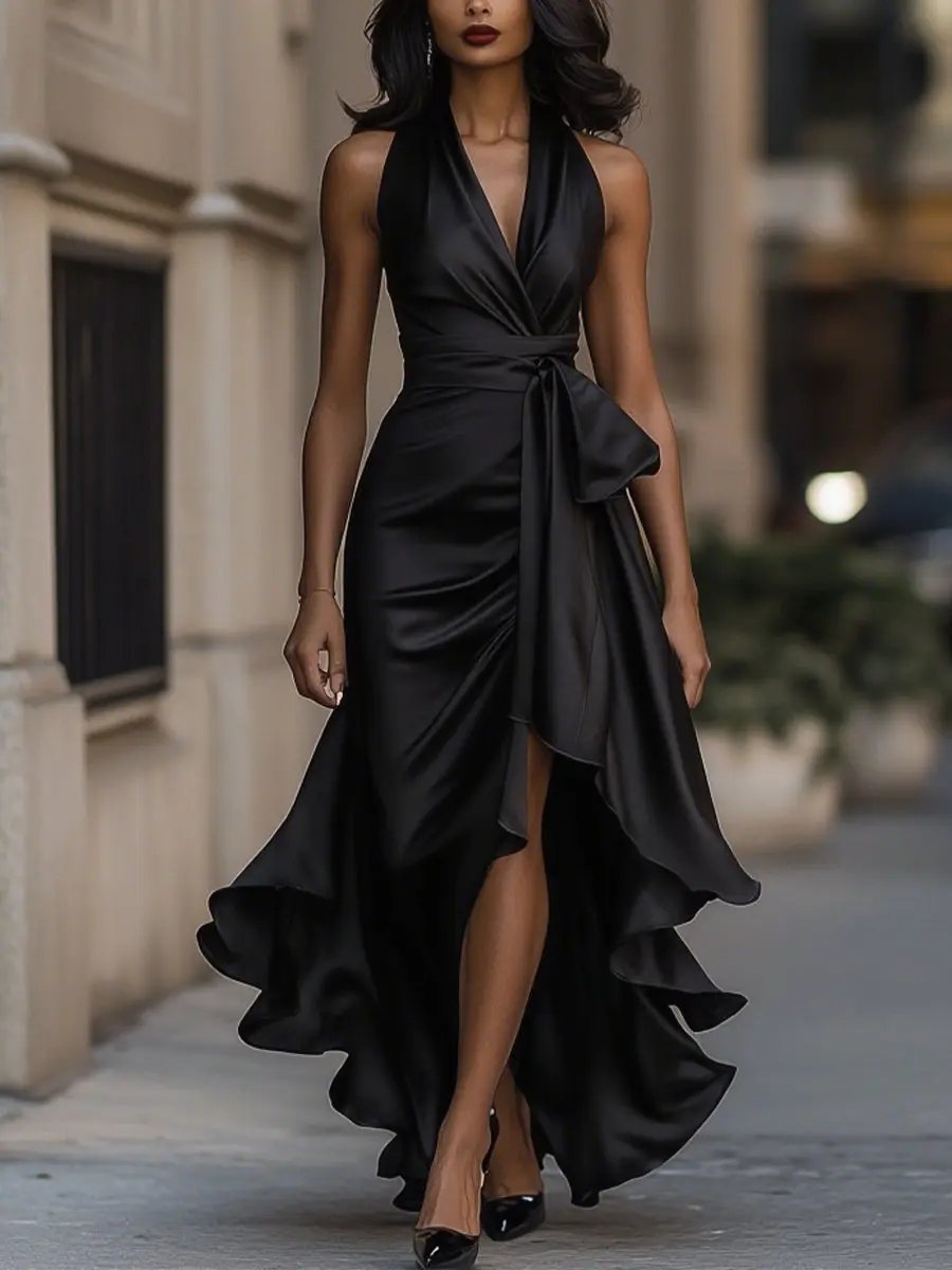 Daphne™ | Elegant evening dress with a flowy asymmetrical cut