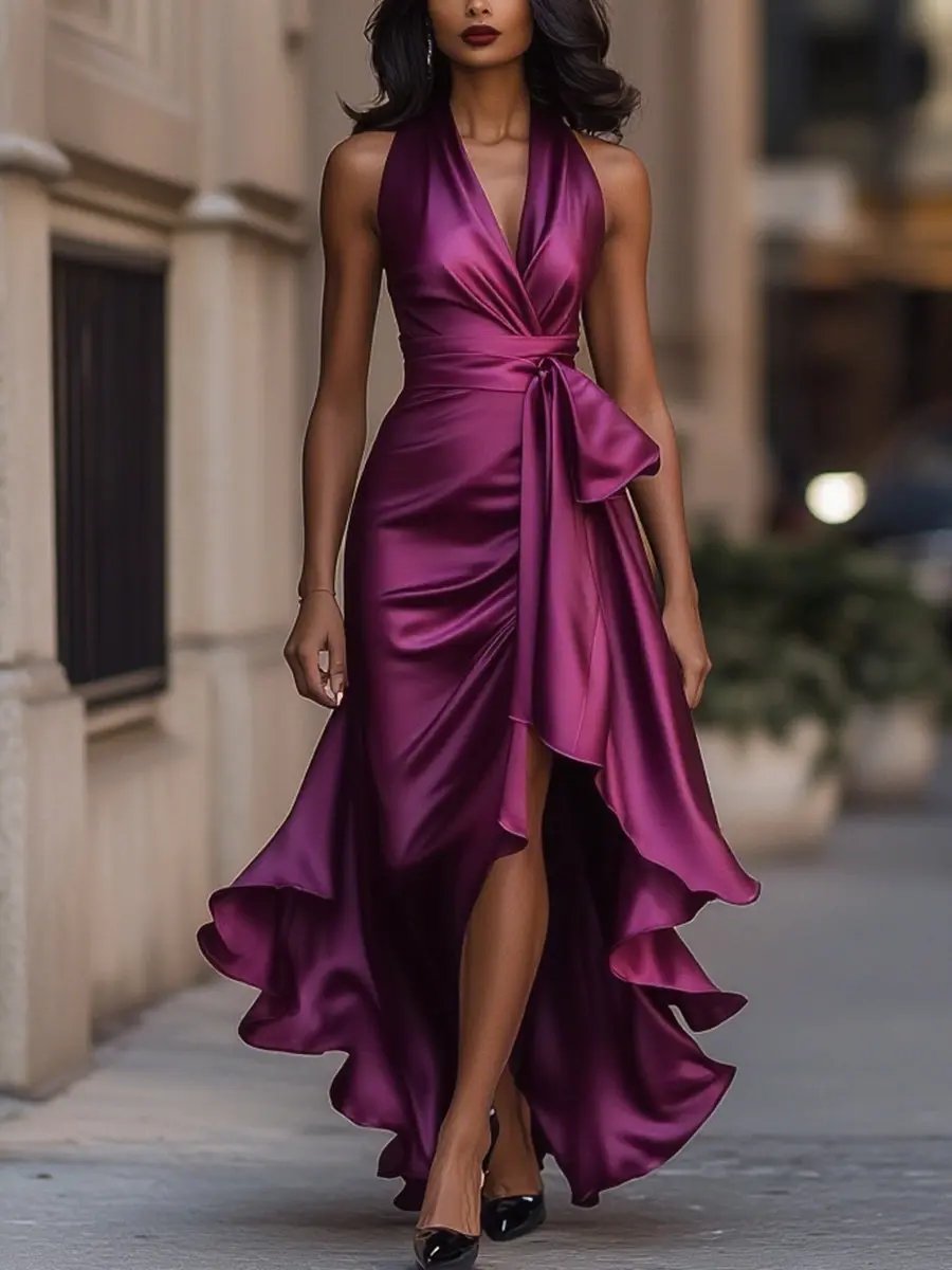 Daphne™ | Elegant evening dress with a flowy asymmetrical cut