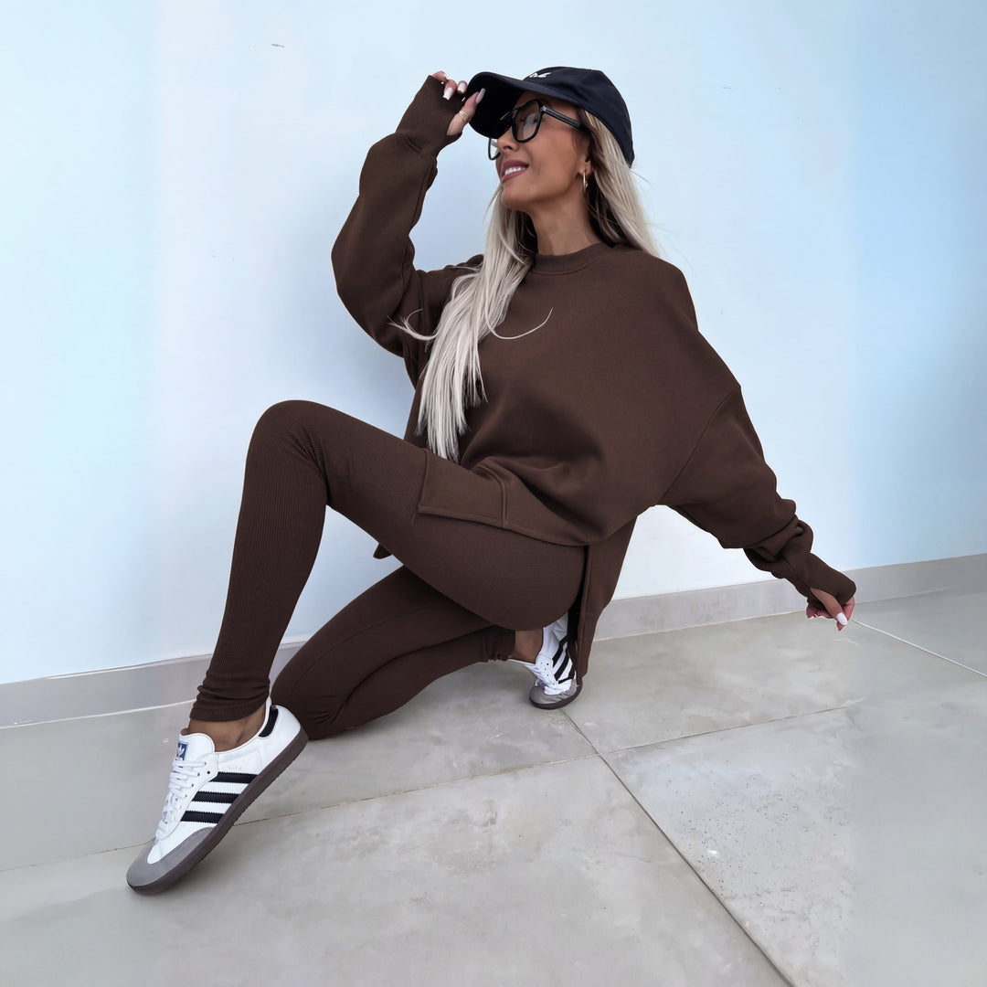 YACHI™ - Casual Long Sleeve Sweatshirt and Trousers Set