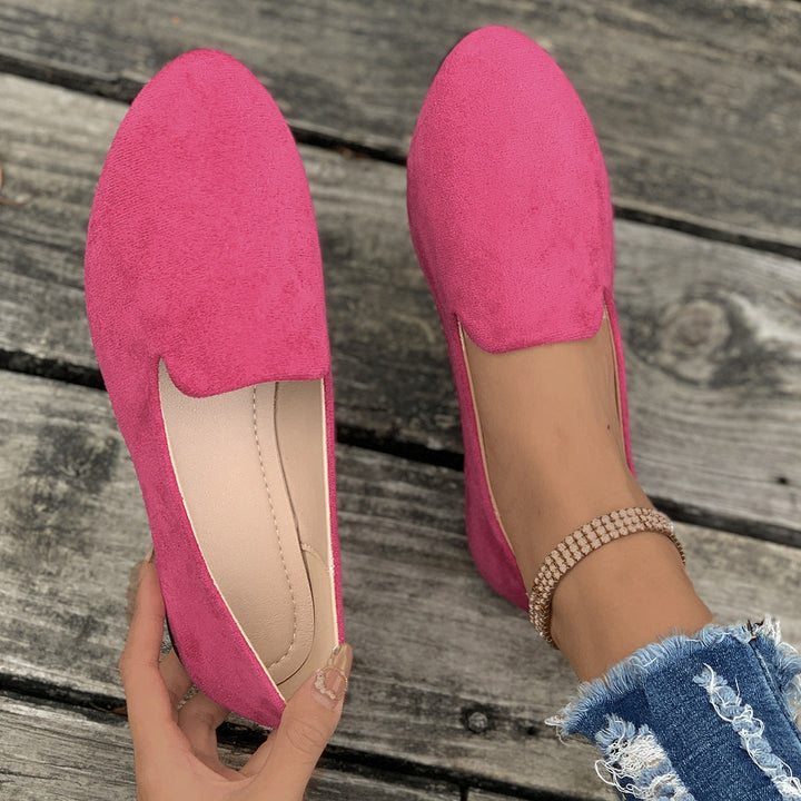 SHERNA™ - Women's Solid Colour Flats Soft Sole Pointed Toe Slip-On Shoes