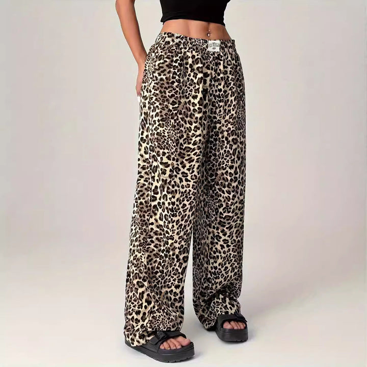 LIEZEL™ – Comfy Straight-Leg Leopard Print Trousers