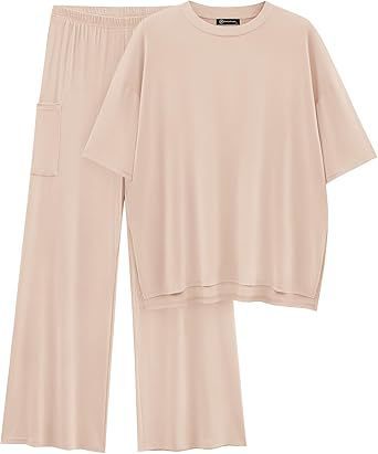 FILTA™ - Casual Basic Top and Elastic Waist Trousers Set