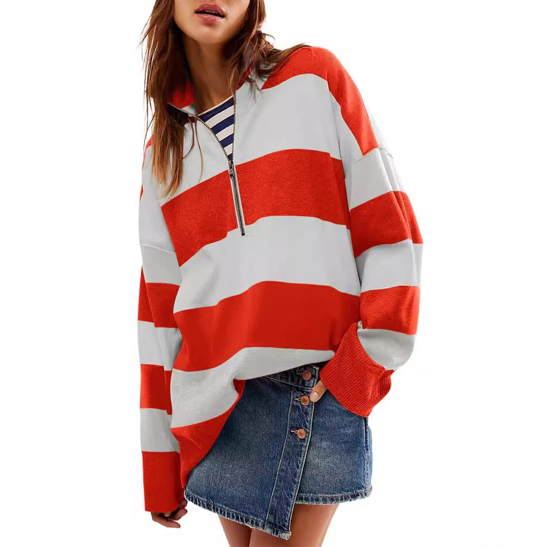 CAMILLA™ - Comfy Long Sleeve Pullover Sweater With Half Zip