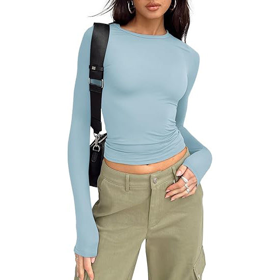 JIHYO™ - Casual Long Sleeve Round Neck Top