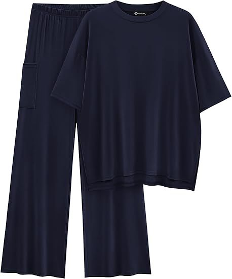 FILTA™ - Casual Basic Top and Elastic Waist Trousers Set