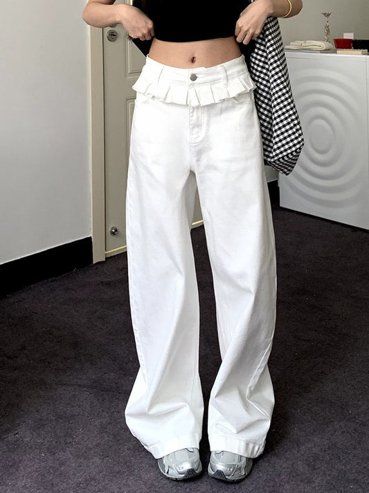 PAISLEY™ – Elegant Lace-Trimmed Wide-Leg Jeans