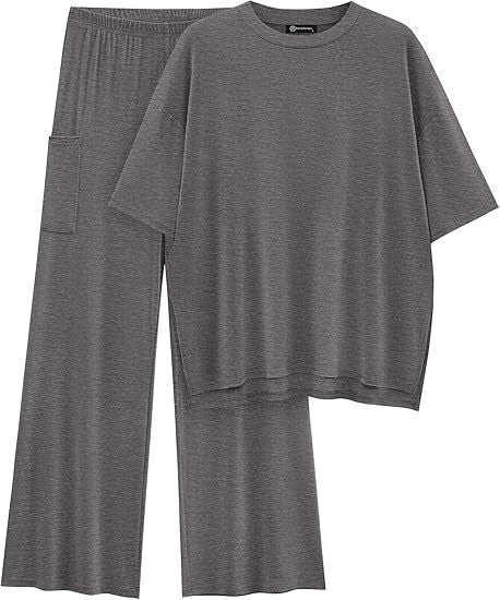 FILTA™ - Casual Basic Top and Elastic Waist Trousers Set