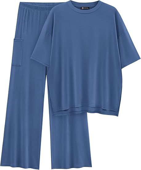 FILTA™ - Casual Basic Top and Elastic Waist Trousers Set