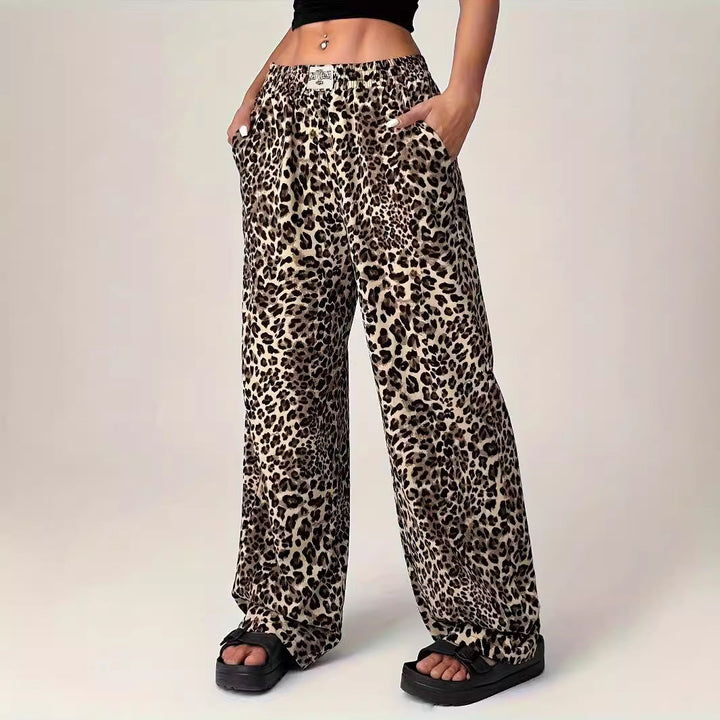 LIEZEL™ – Comfy Straight-Leg Leopard Print Trousers