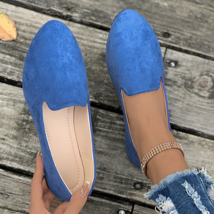 SHERNA™ - Women's Solid Colour Flats Soft Sole Pointed Toe Slip-On Shoes