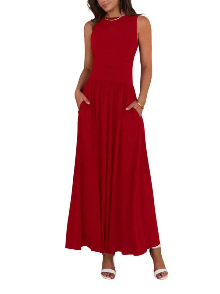 EMMIE™ - Chic Sleeveless Ruched High-Waisted Maxi Dress