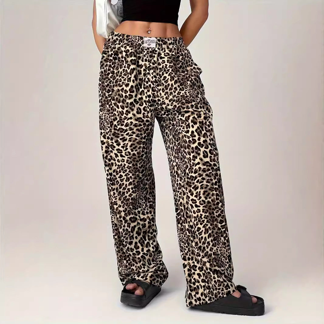 LIEZEL™ – Comfy Straight-Leg Leopard Print Trousers