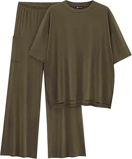 FILTA™ - Casual Basic Top and Elastic Waist Trousers Set