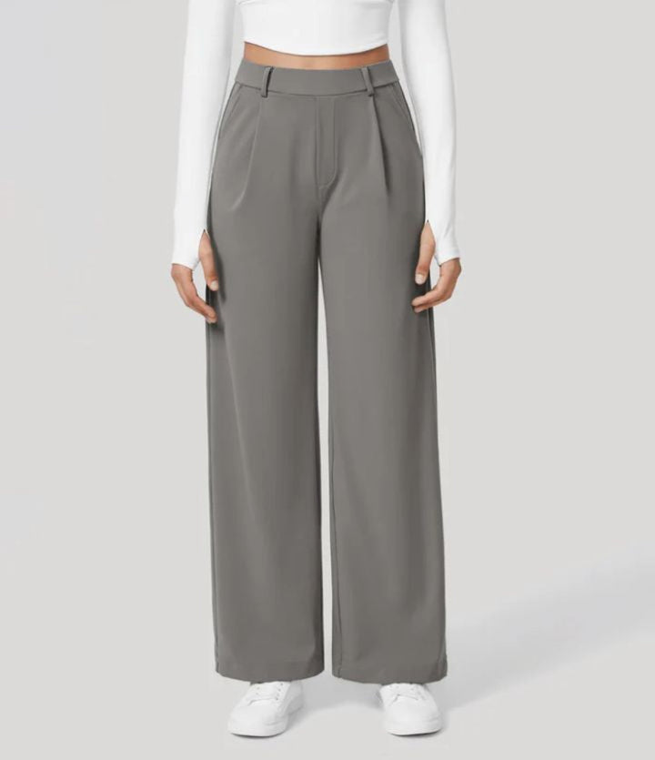 CHARMIE™ - Casual High Waist Straight Leg Trousers